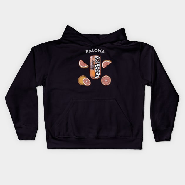 Paloma Cocktail Drink Kids Hoodie by Pistacchio Gift